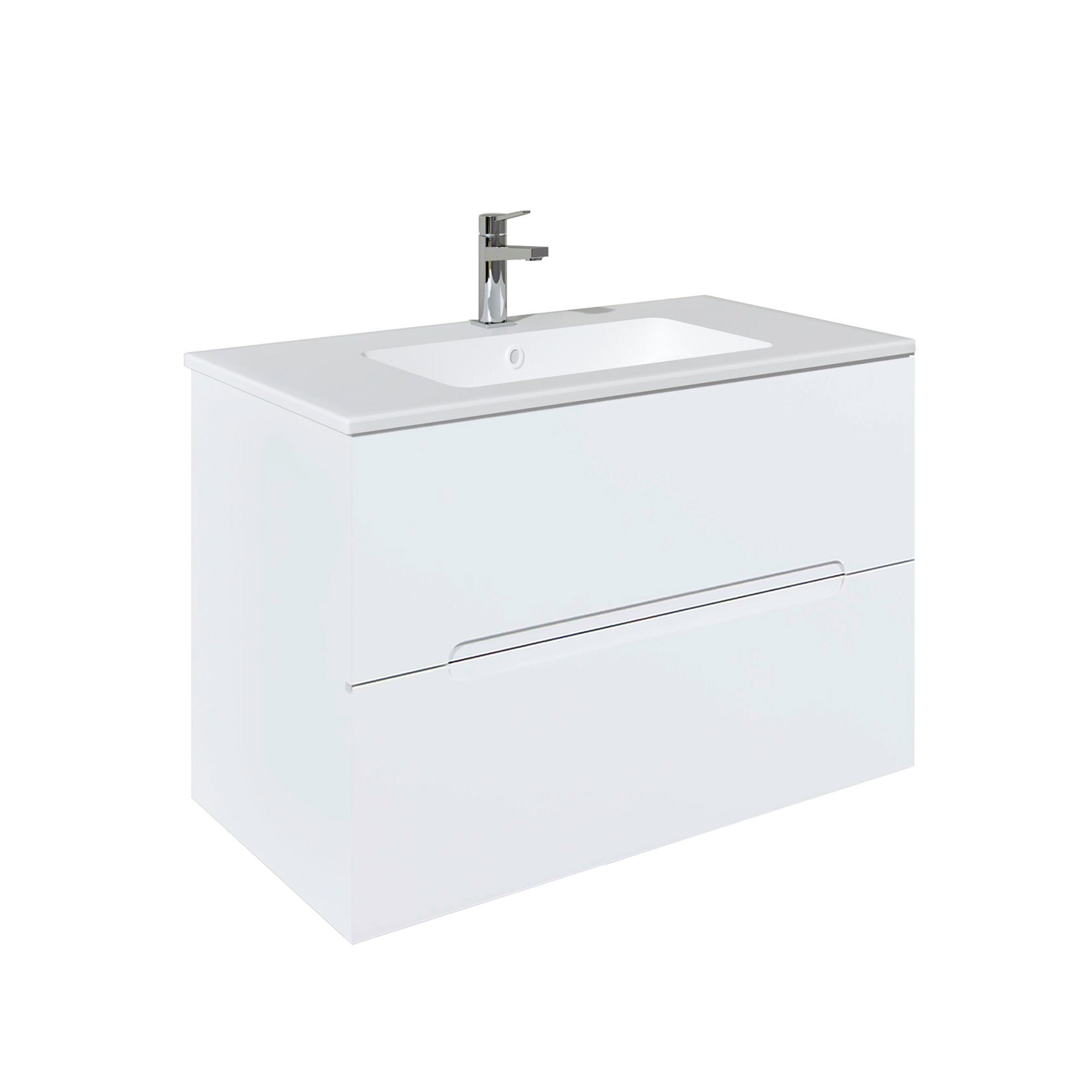 Mueble Baho Calma suspendido 90 blanco brillo