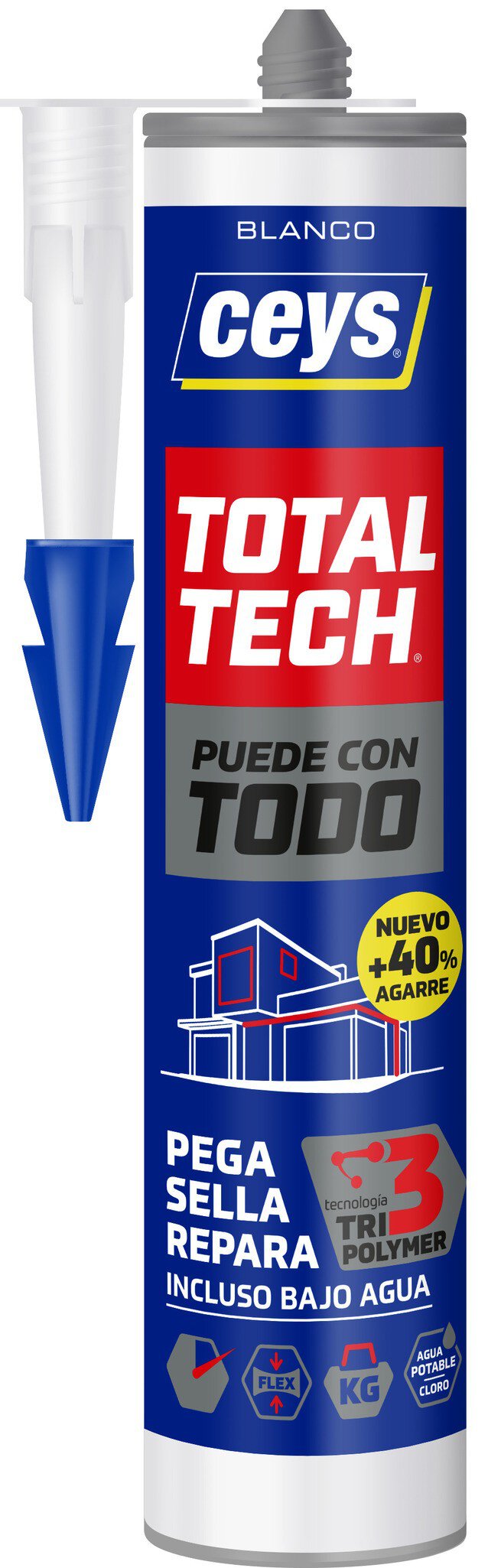 Cartucho masilla Ceys total tech blanco 290ML