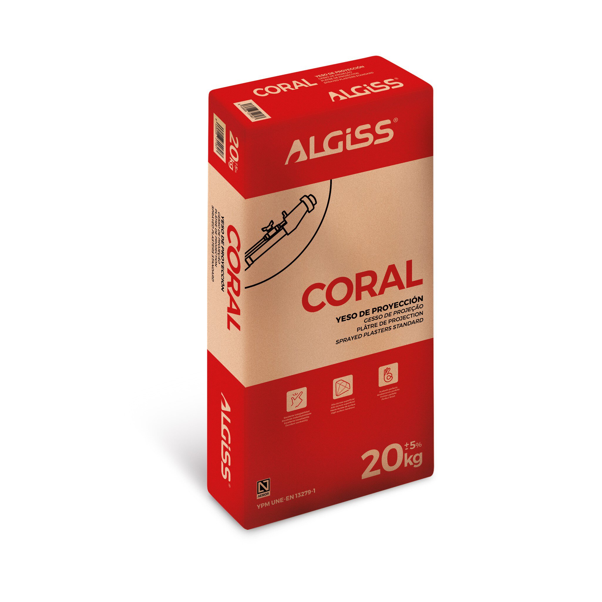 Saco yeso Algiss coral l s (20kg) proyeccion l