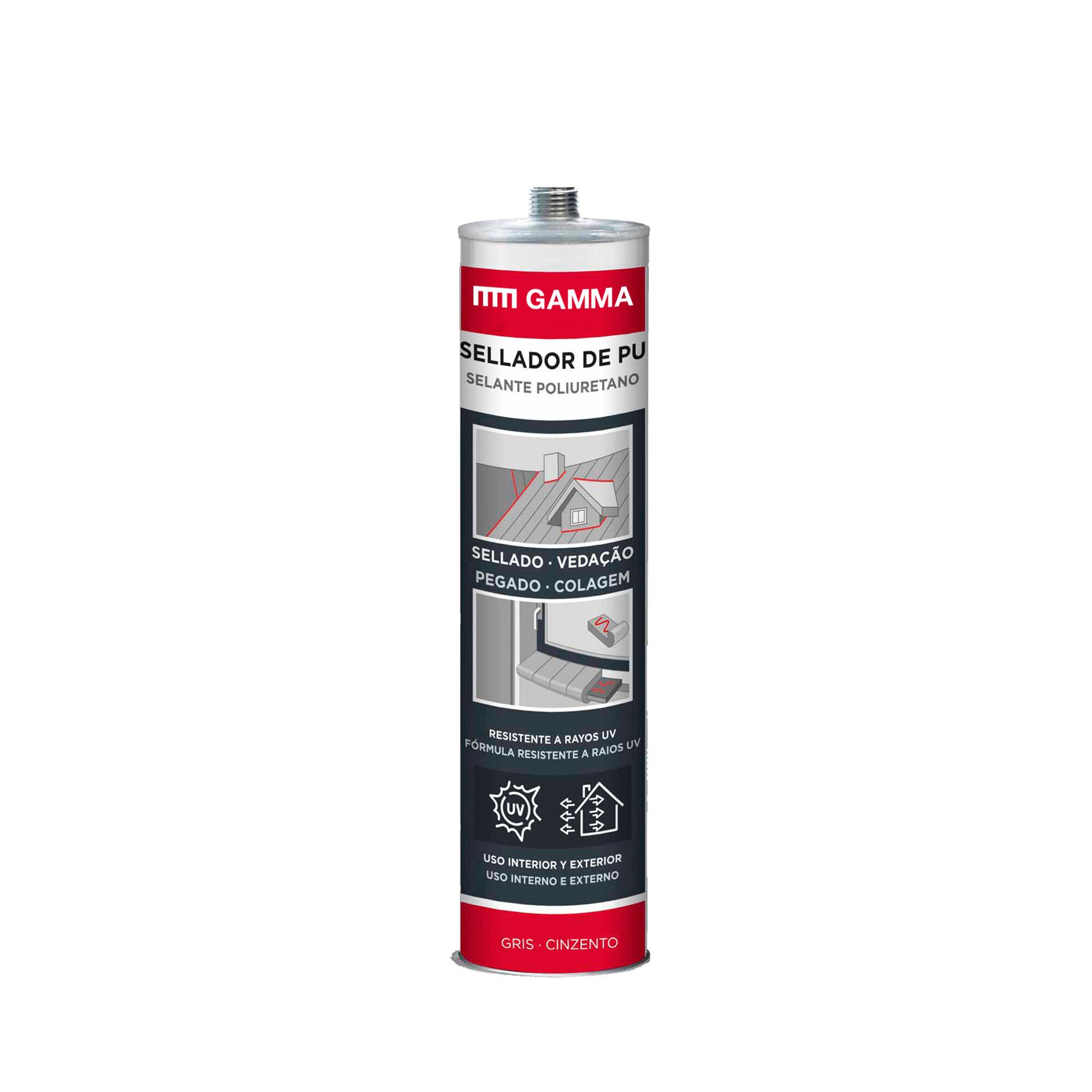 Cartucho Gamma sellador poliuretano gris 300ml