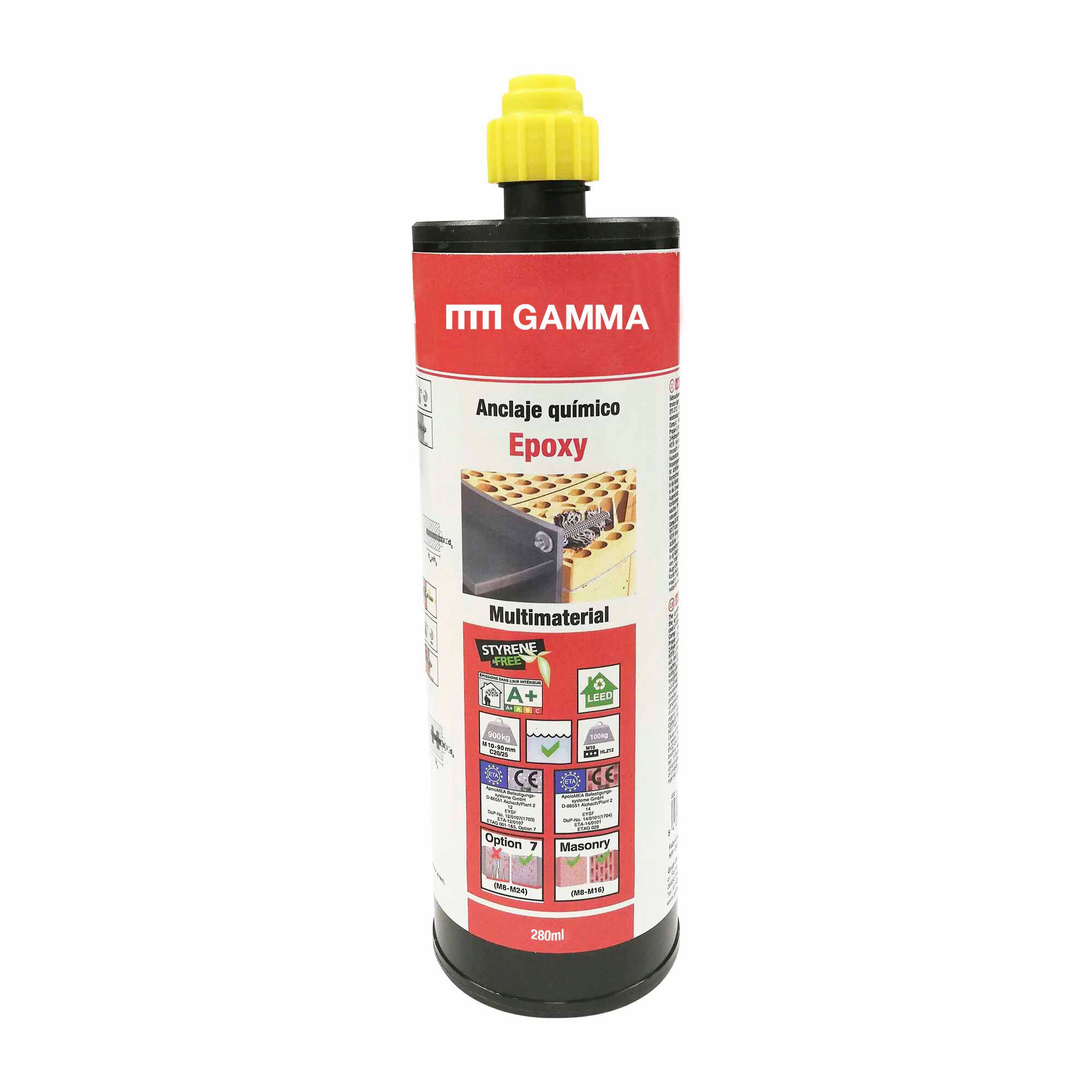 Cartucho Gamma anclaje quimico Eysf 280 ml Epoxi