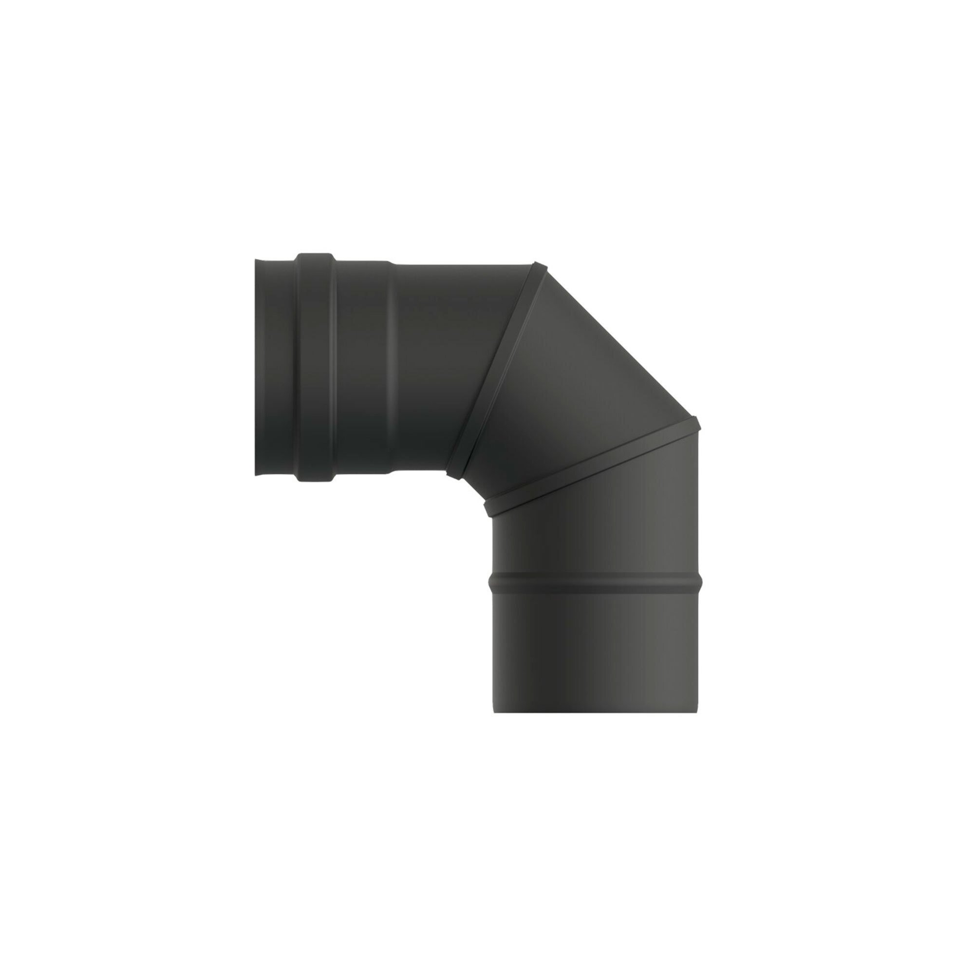 Pz.Exojo Codo 90º Vitrificado Negro Mate para pellet