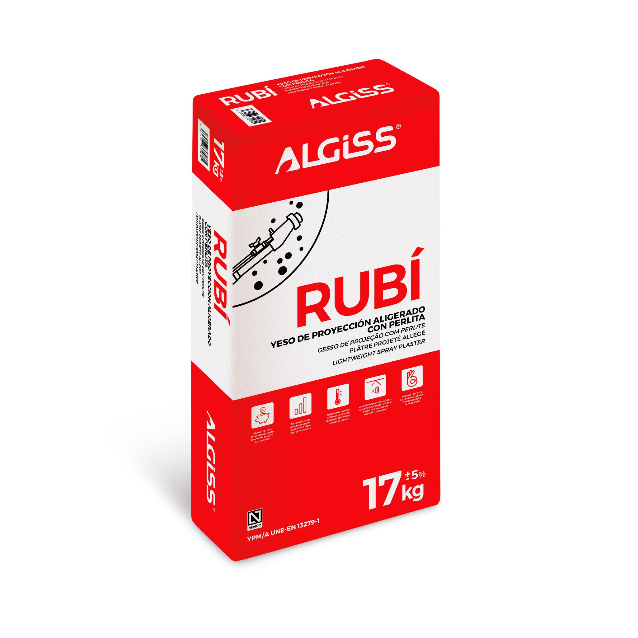 Saco yeso Algiss proyeccion rubi R (25kg)