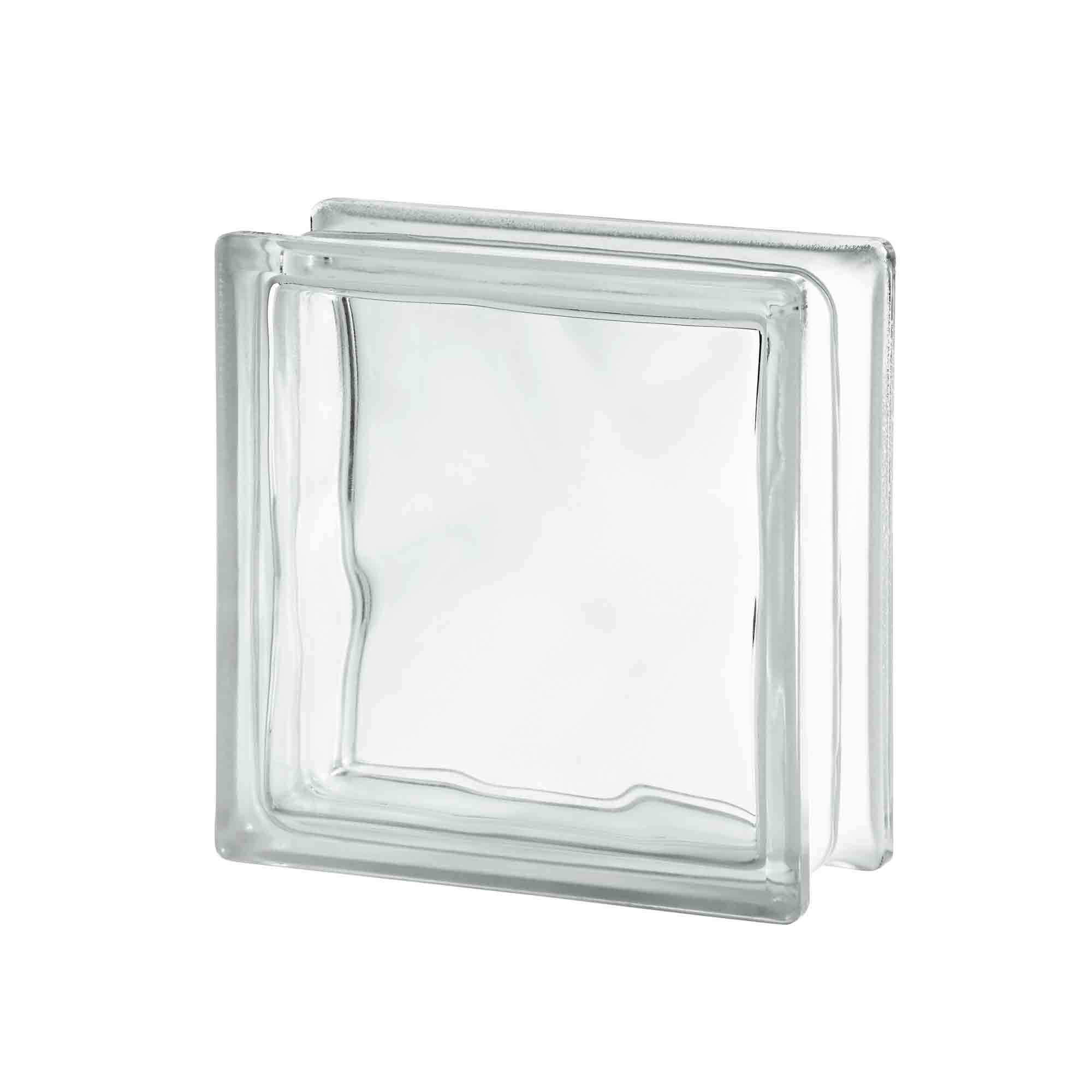 Bloque de vidrio 19x19x8 transparente wave