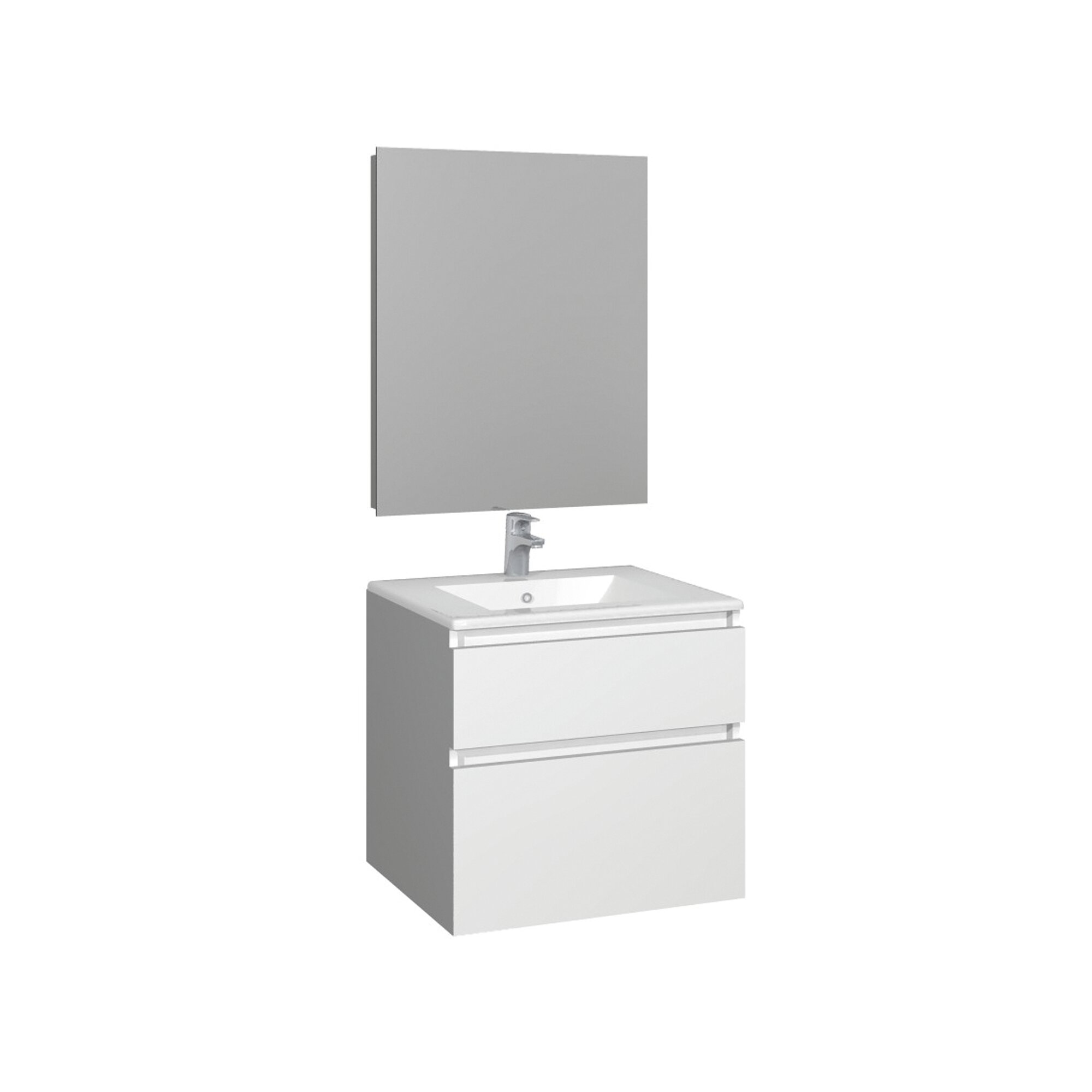 Conjunto Baho manning susp. 60 blanco con espejo liso