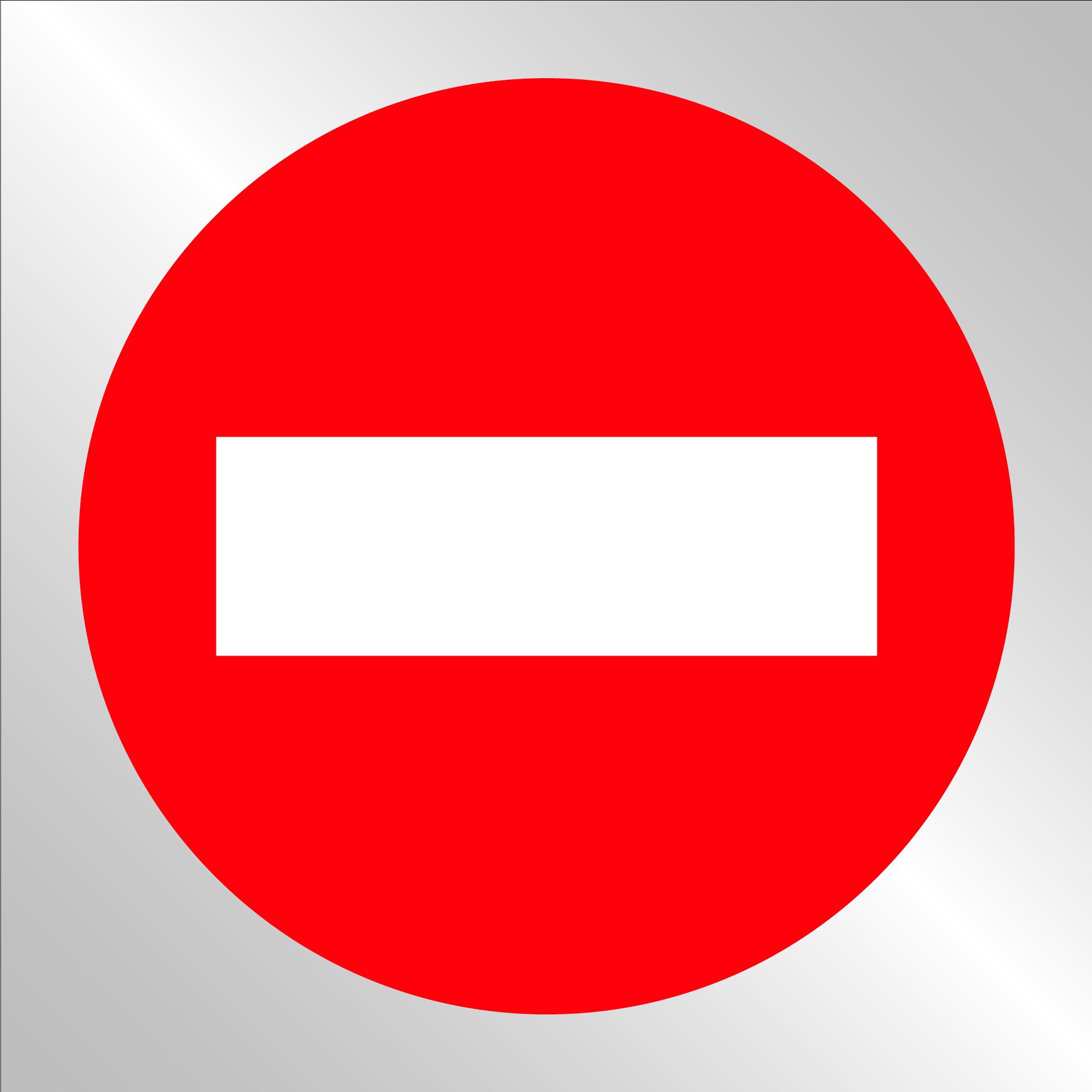 Pz. Señal JG en bolsa de plástico Dirección prohibida 70x70 cm