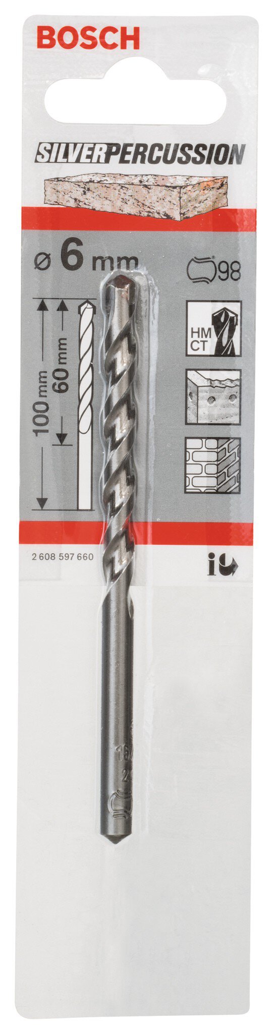 Pz.broca Bosch cyl-3 piedra 6x60x100