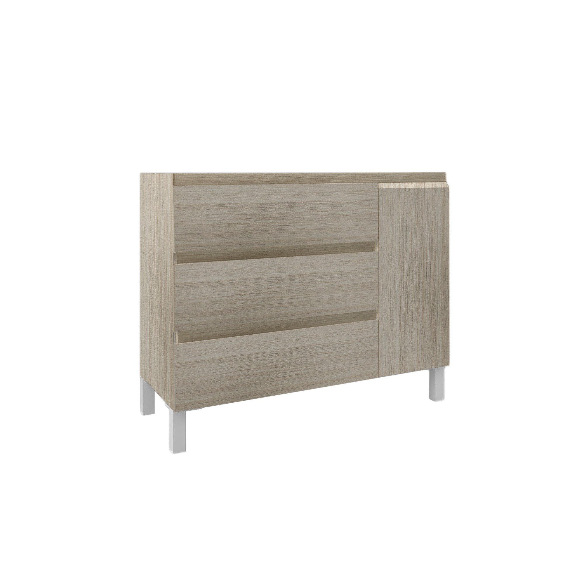 Mueble Baho Nordic 3C 1P a suelo 100x45 Roble pegaso