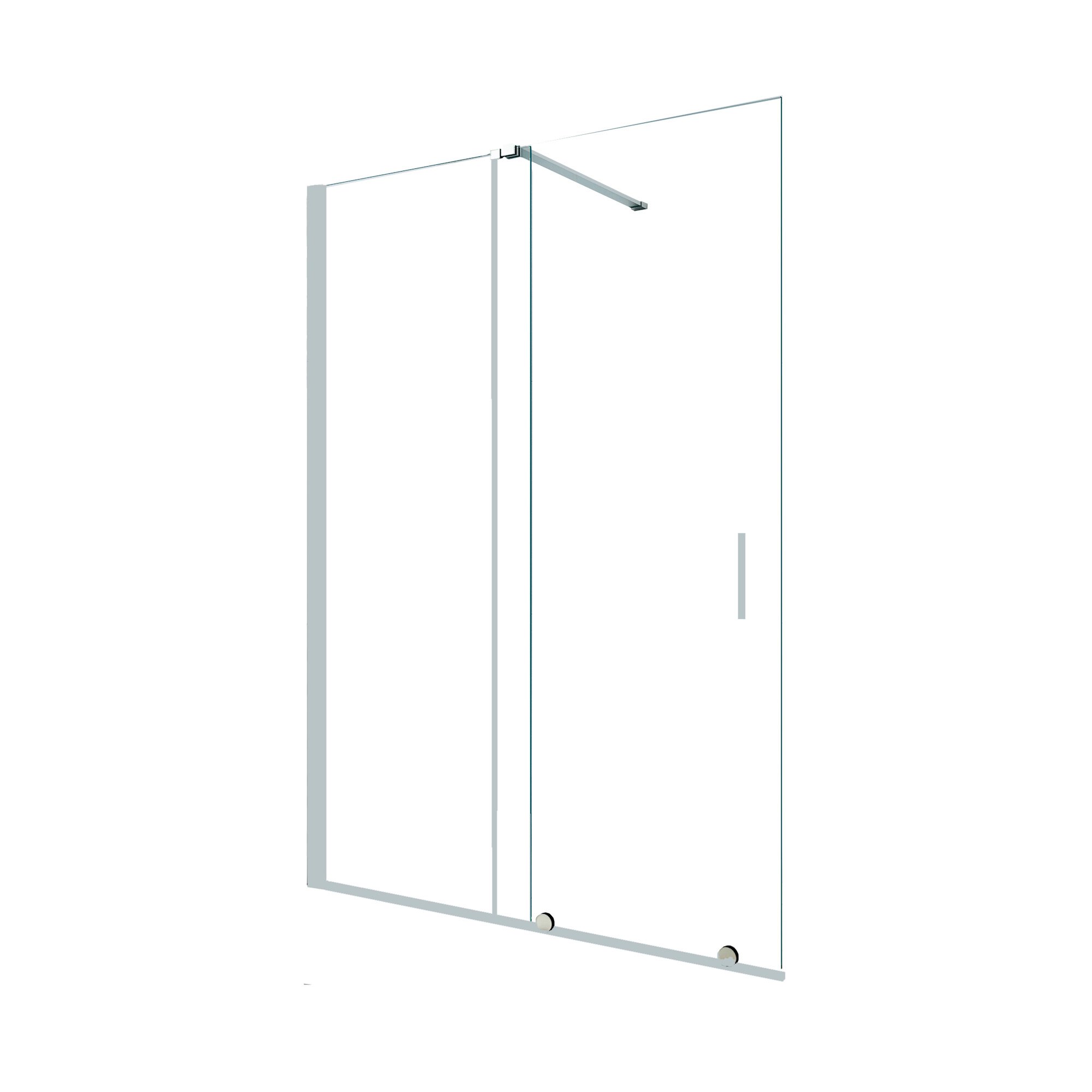 Mampara Baho Cielo con perfileria cromo 145 cm - entre paredes