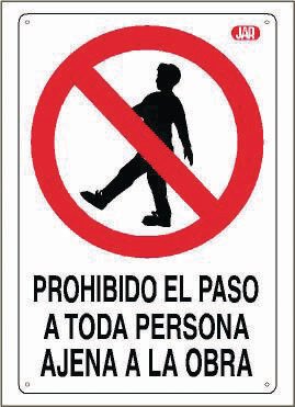 Pz. Jar señalizacion cartel proh.paso ajeno obra