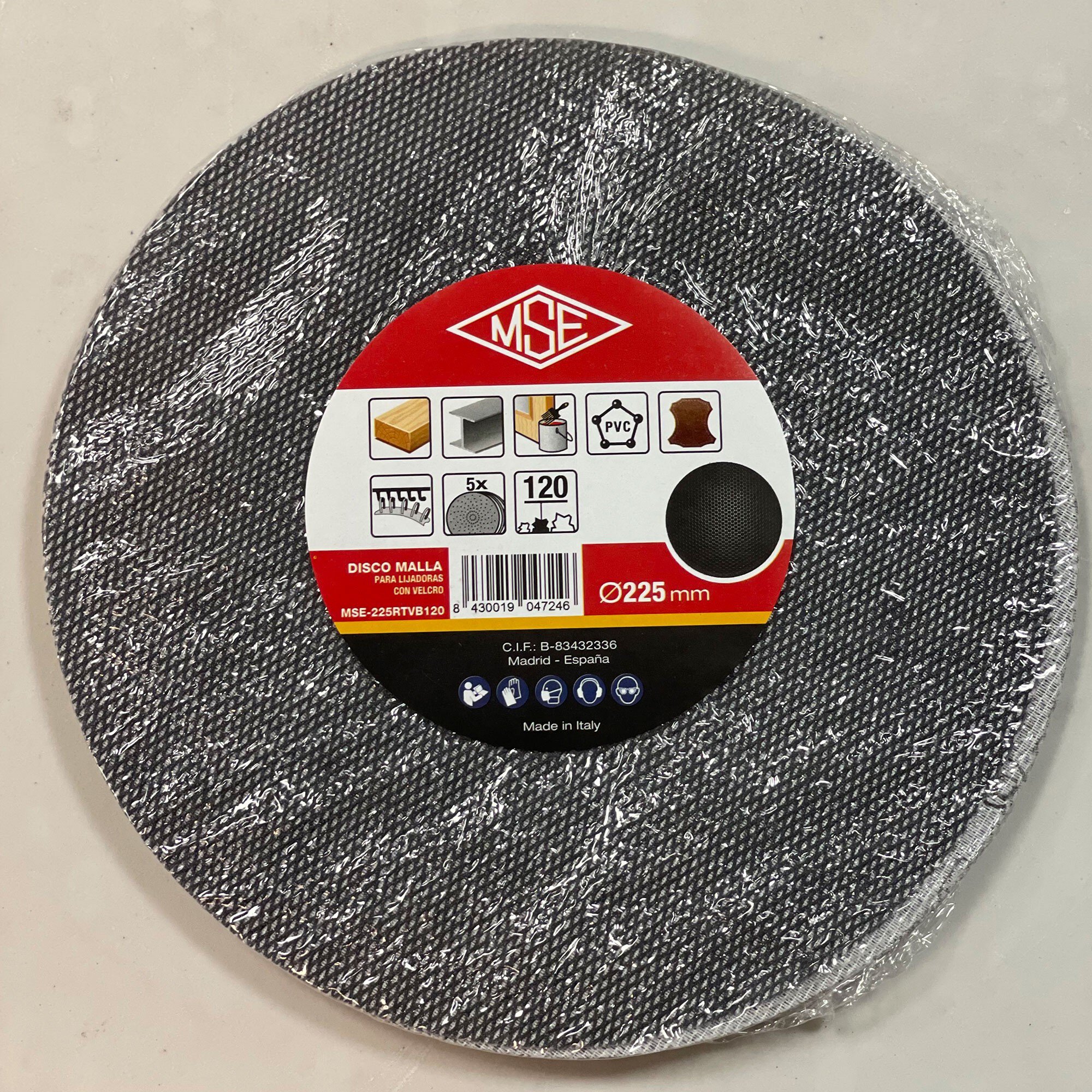 Pack 5 Un. Discos Cevik de malla lijado sin polvo 225mm grano 80