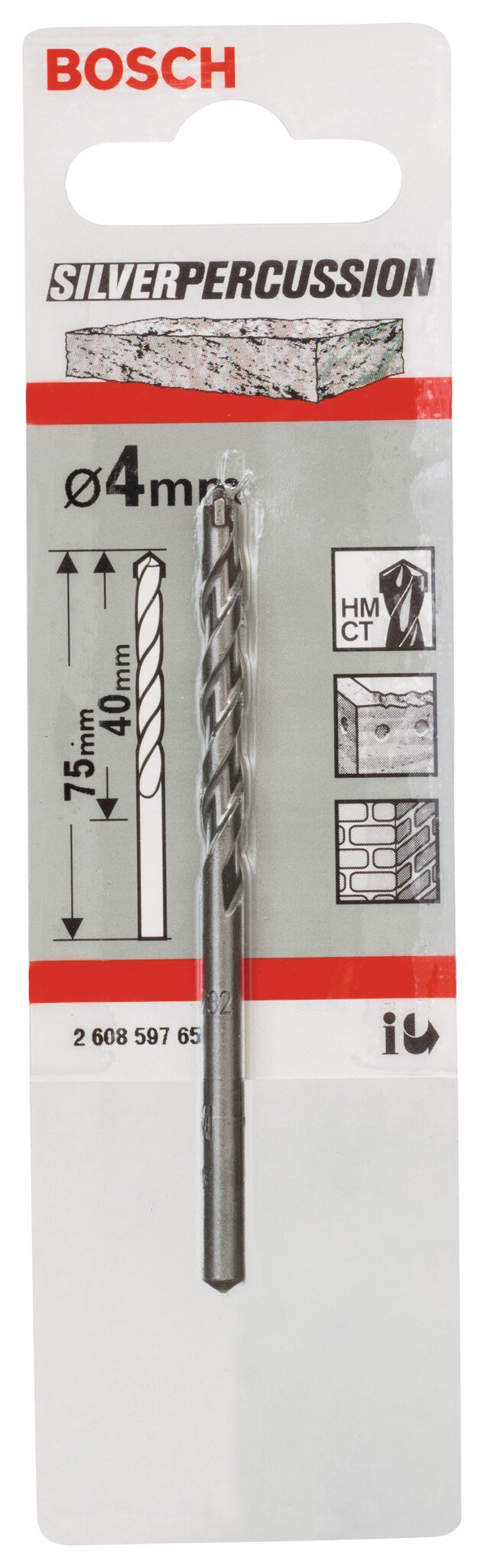 Pz.broca Bosch cyl-3 piedra 4x40x75